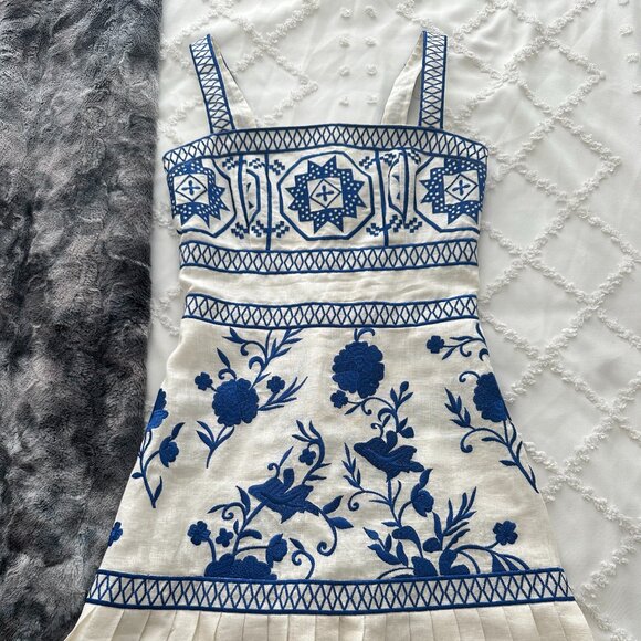 Alexis Asteria Linen Floral Dress, XS - Picture 4 of 9